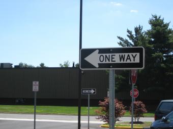 ONE WAY signs